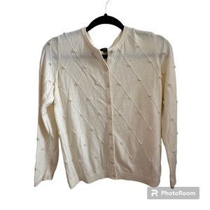 TALBOTS BEAUTIFUL PEARL DETAIL CARDIGAN NEW WITH TAGS